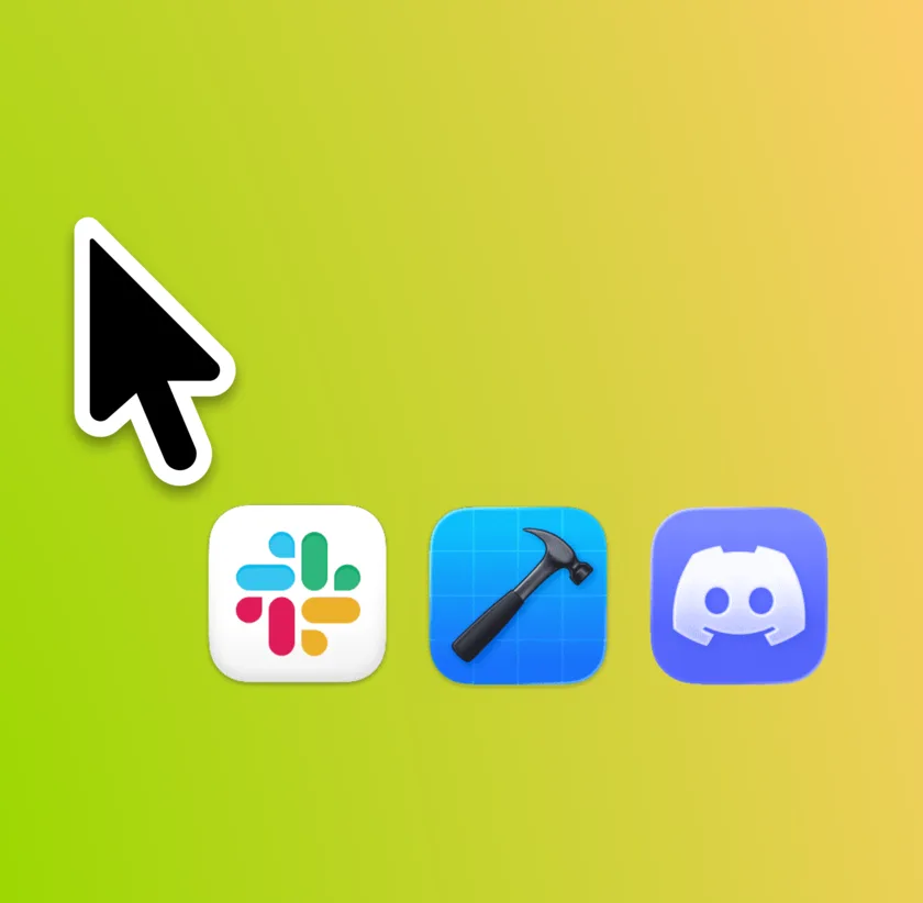 App icons appearing beside the mouse cursor