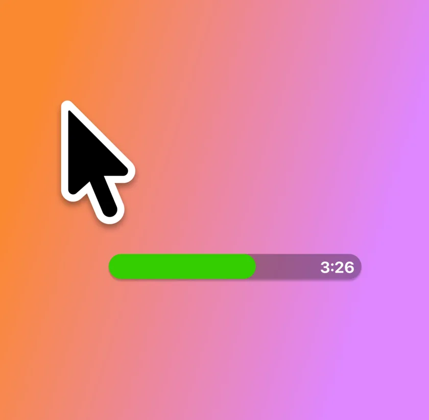 A countdown timer running beside the mouse cursor